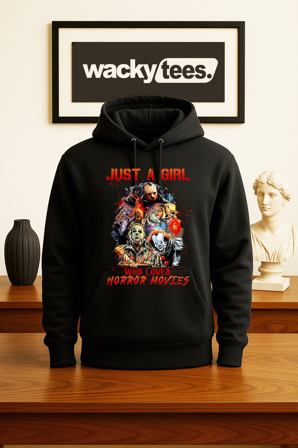 Just a Girl Who Loves Horror Movies 2 Horror Terror Halloween Graphic Tee Shirt