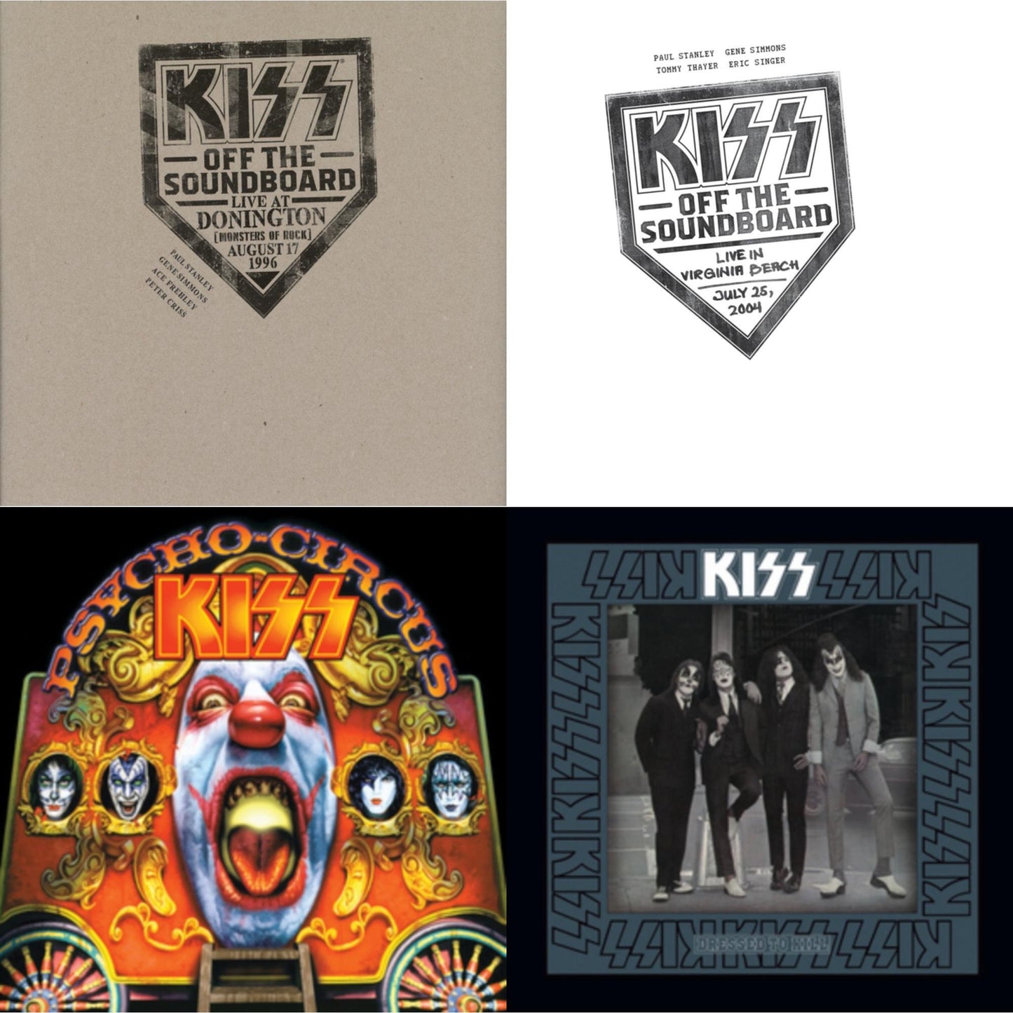 Kiss Off The Soundboard: Live In Virginia Beach (3LP) & Kiss Off The Soundboard: Donington 1996 (Live) (3LP) & Psycho Circus & Dressed To Kill