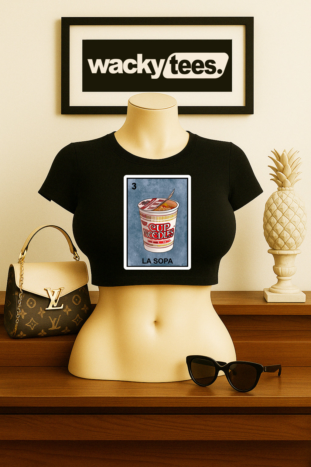 La Sopa Cup Noodles Loteria The Soup Mexican Bingo Graphic Tee Shirt