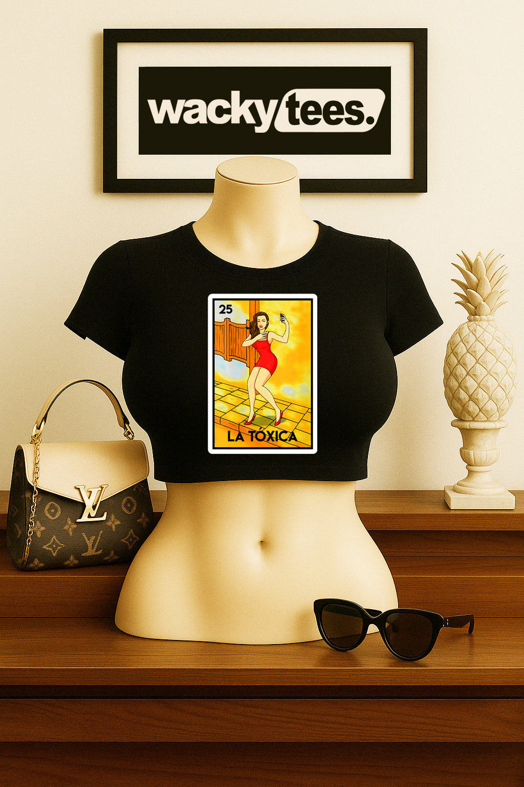 La Toxica Sexy Loteria Toxic Woman Mexican Bingo Graphic Tee Shirt