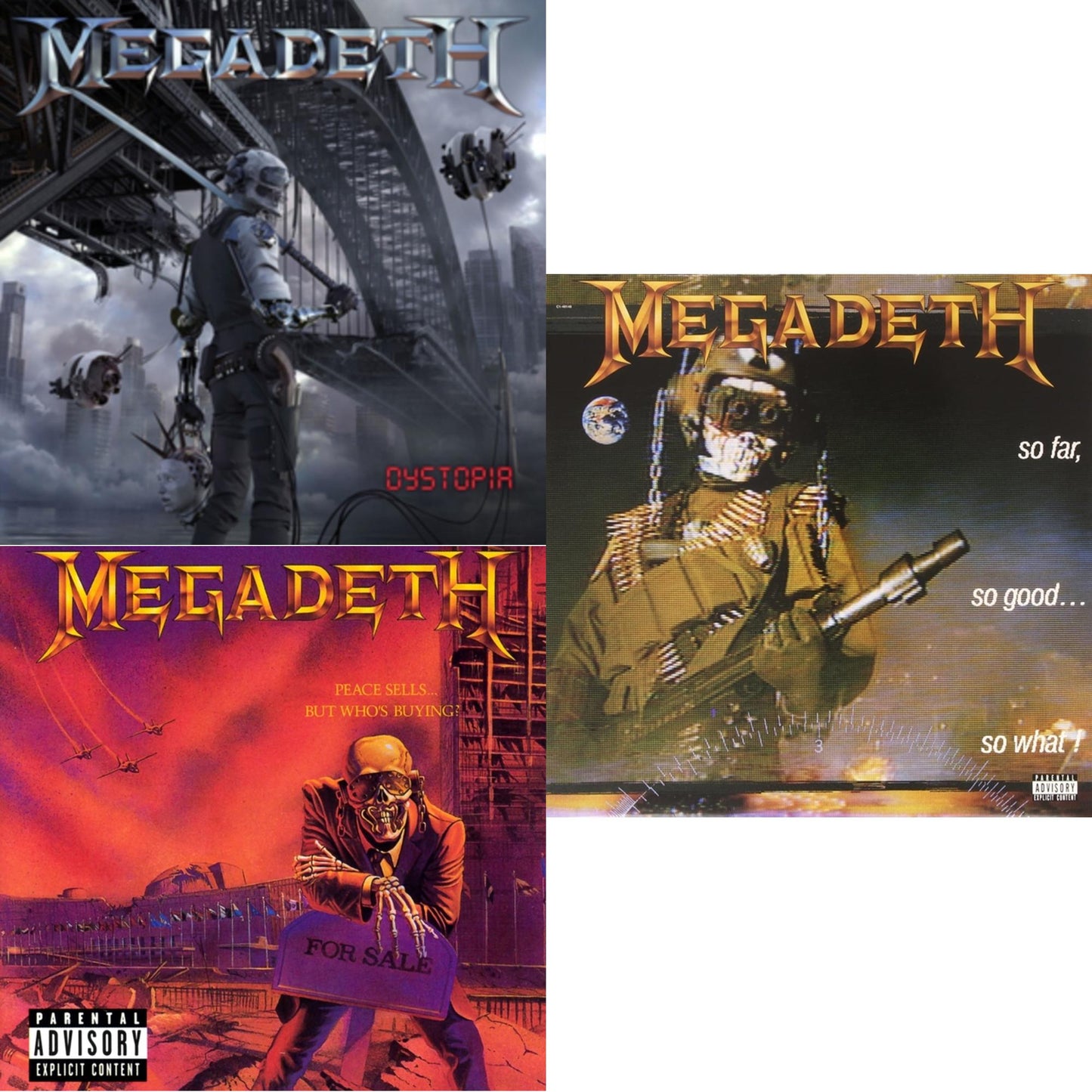 Megadeth - Peace Sells But Who's Buying & So Far So Good So What & Dystopia - LP Vinyl Bundle