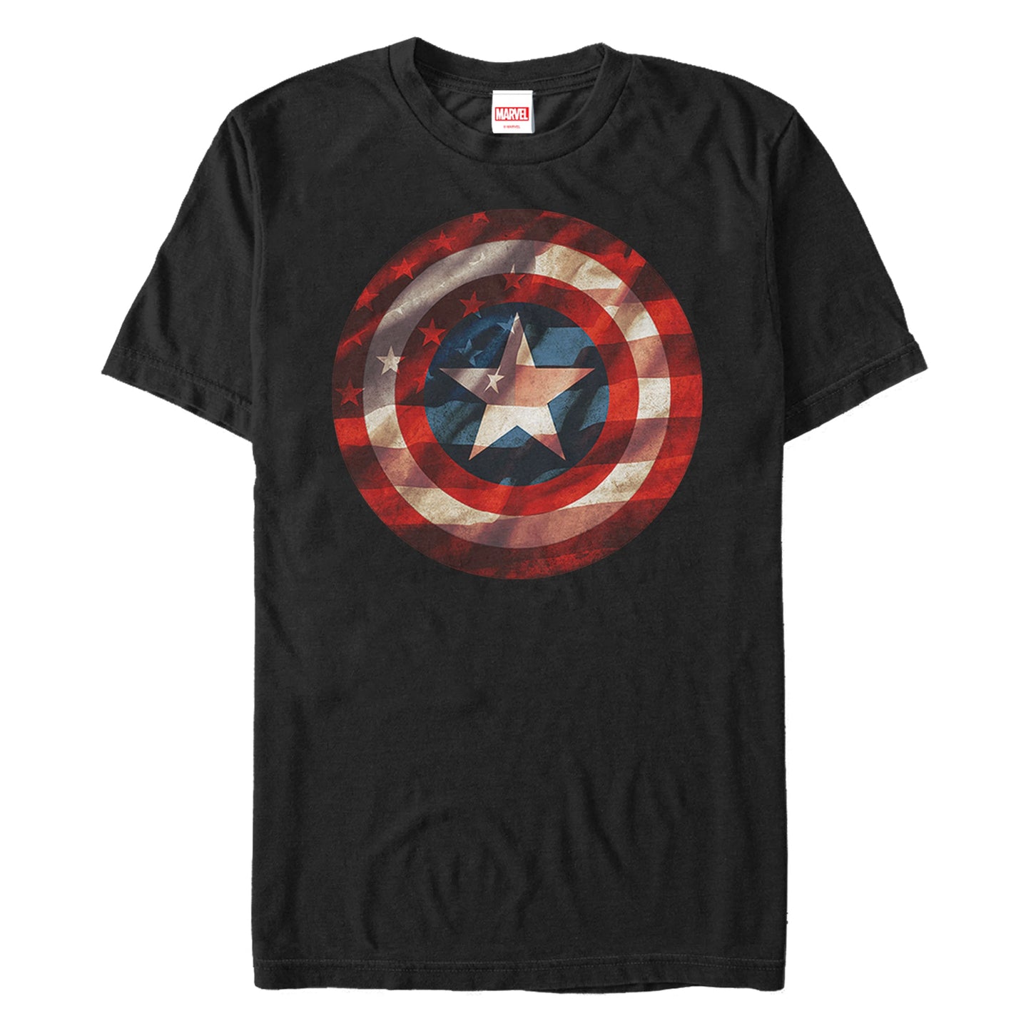 Marvel Flag Shield Mens T Shirt