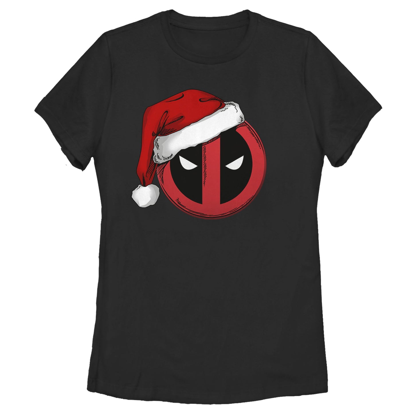 Marvel Deadpool Santa Hat Womens T Shirt