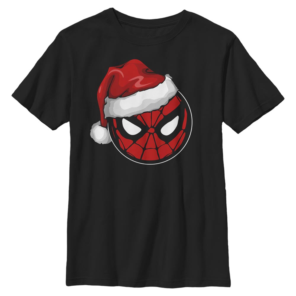 Marvel Spidey Santa Hat Boys Kids T Shirt