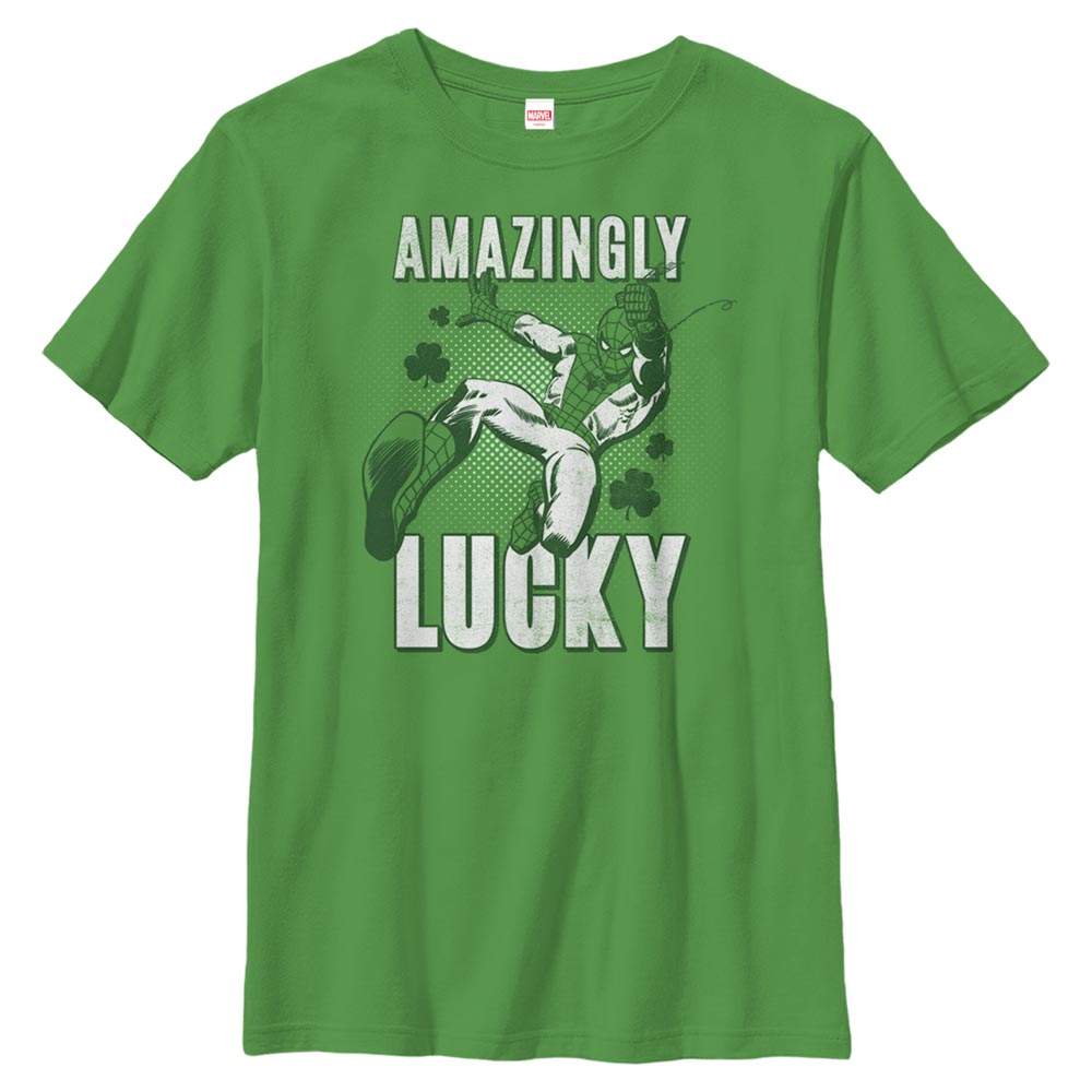 Marvel St. Patrick's Day Spider-Man Amazingly Lucky Boys Kids T Shirt
