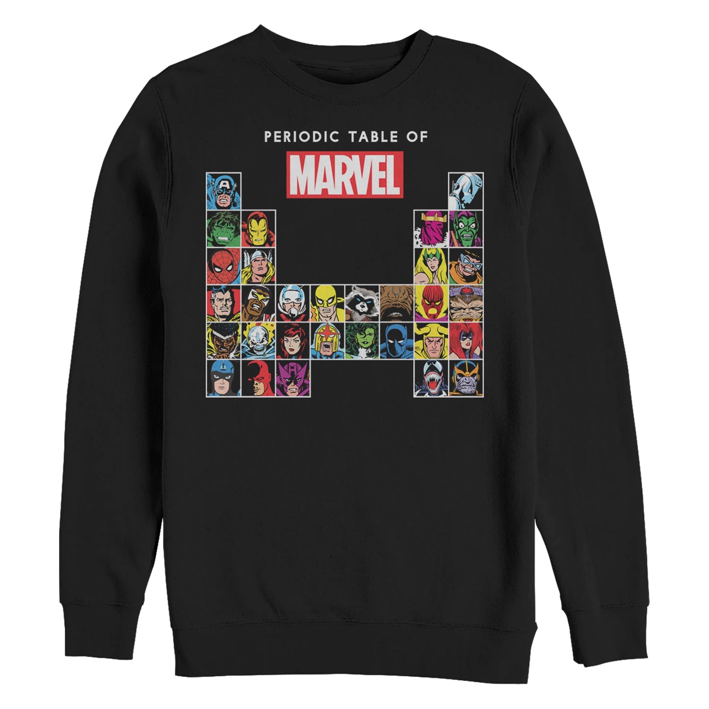 Marvel Periodic Marvel Mens Crewneck Sweatshirt