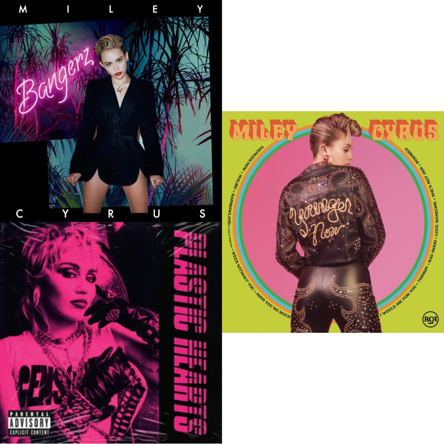 Plastic Hearts (X) (2LP) & Bangerz (10Th Anniversary) (Deluxe Version/2LP) & Younger Now (150G LP Vinyl/Dl Card)
