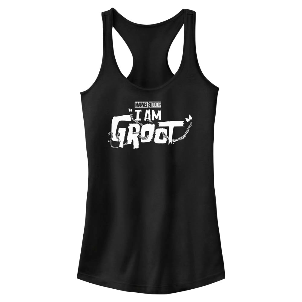 Marvel Groot White Logo Juniors Tank Top Shirt