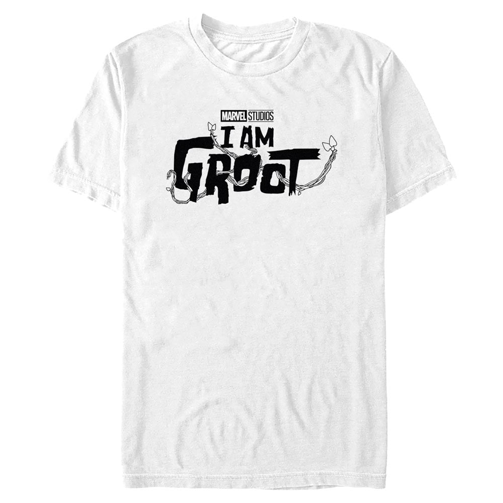 Marvel Groot Black Logo Mens T Shirt