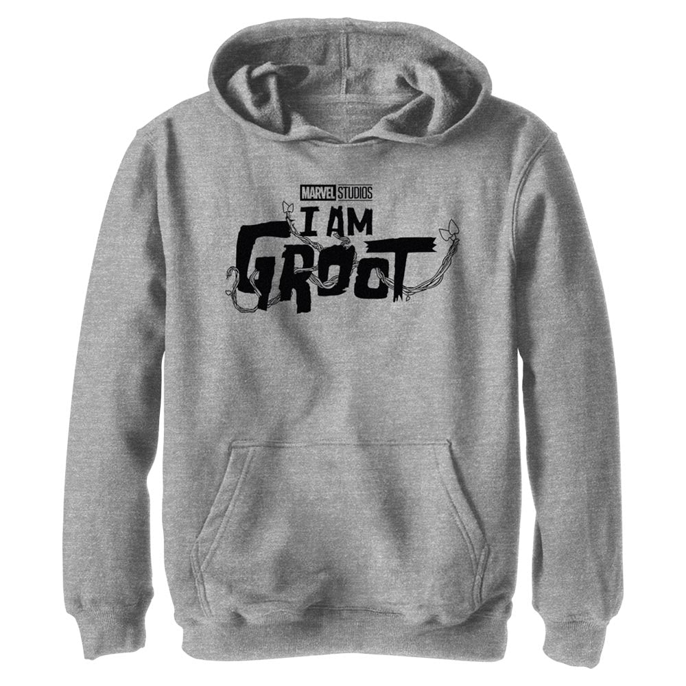 Marvel Groot Black Logo Kids Youth Boys Lightweight Hoodie