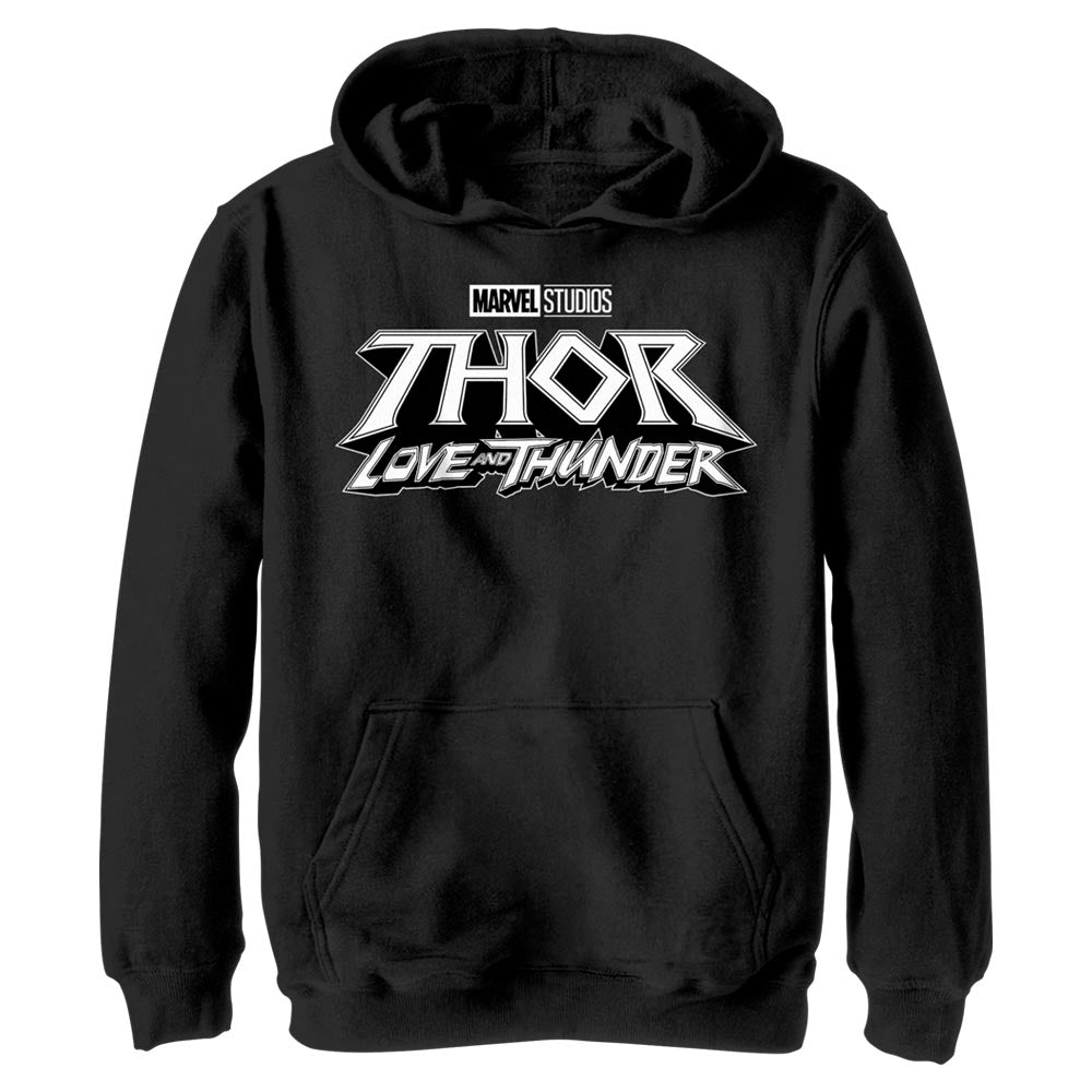 Marvel Black Logo Kids Youth BoysLightweight Hoodie