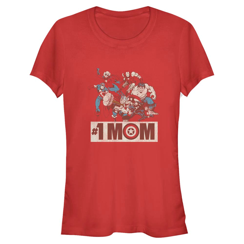Marvel Distressed #1 Mom Juniors T Shirt