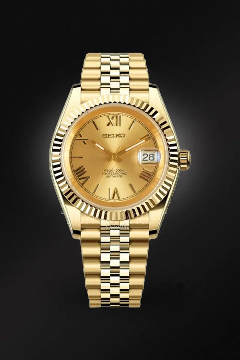 Mod Datejust Gold Roman