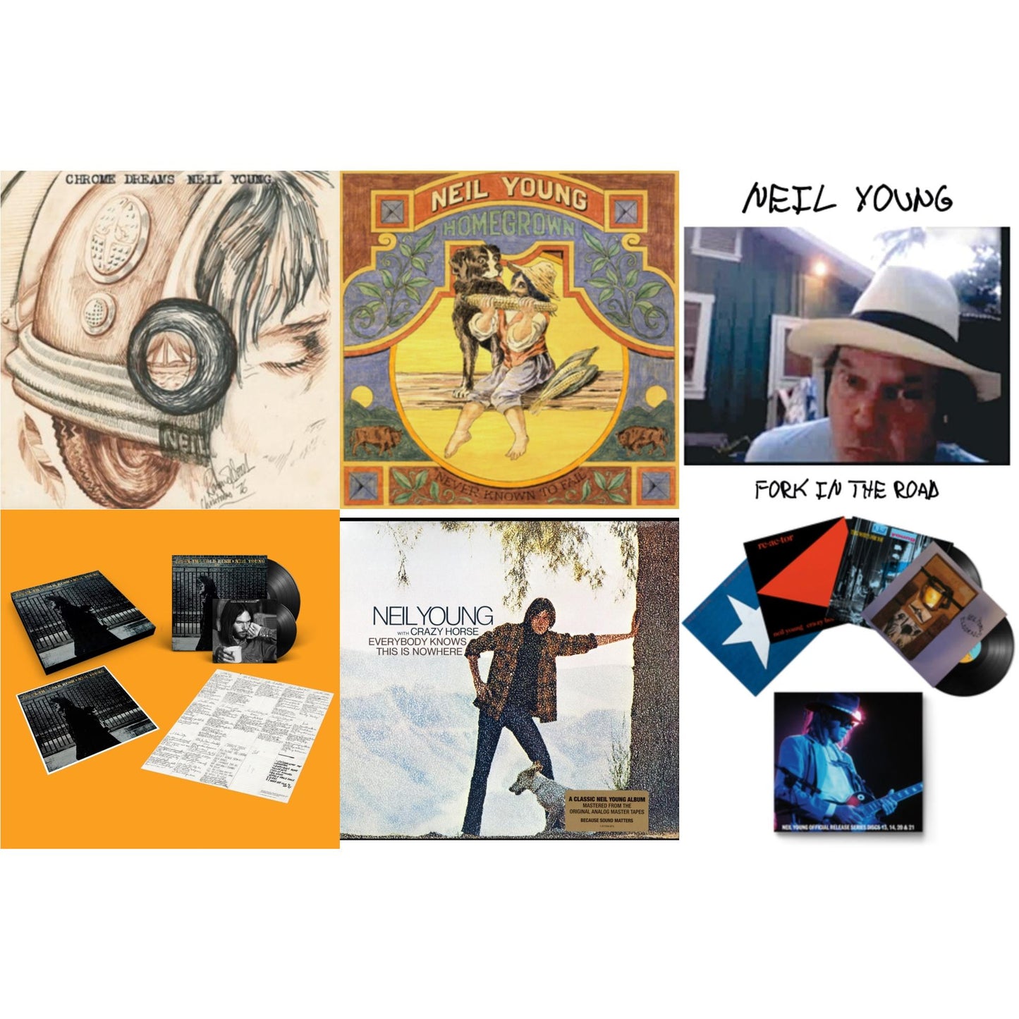 Chrome Dreams (2LP) & After The Gold Rush (50Th Anniv Ed) & Official Release Series Discs 13, 14, 20 & 21 & Homegrown & Everybody Knows This Is Nowhere & Fork In The Road (140G)