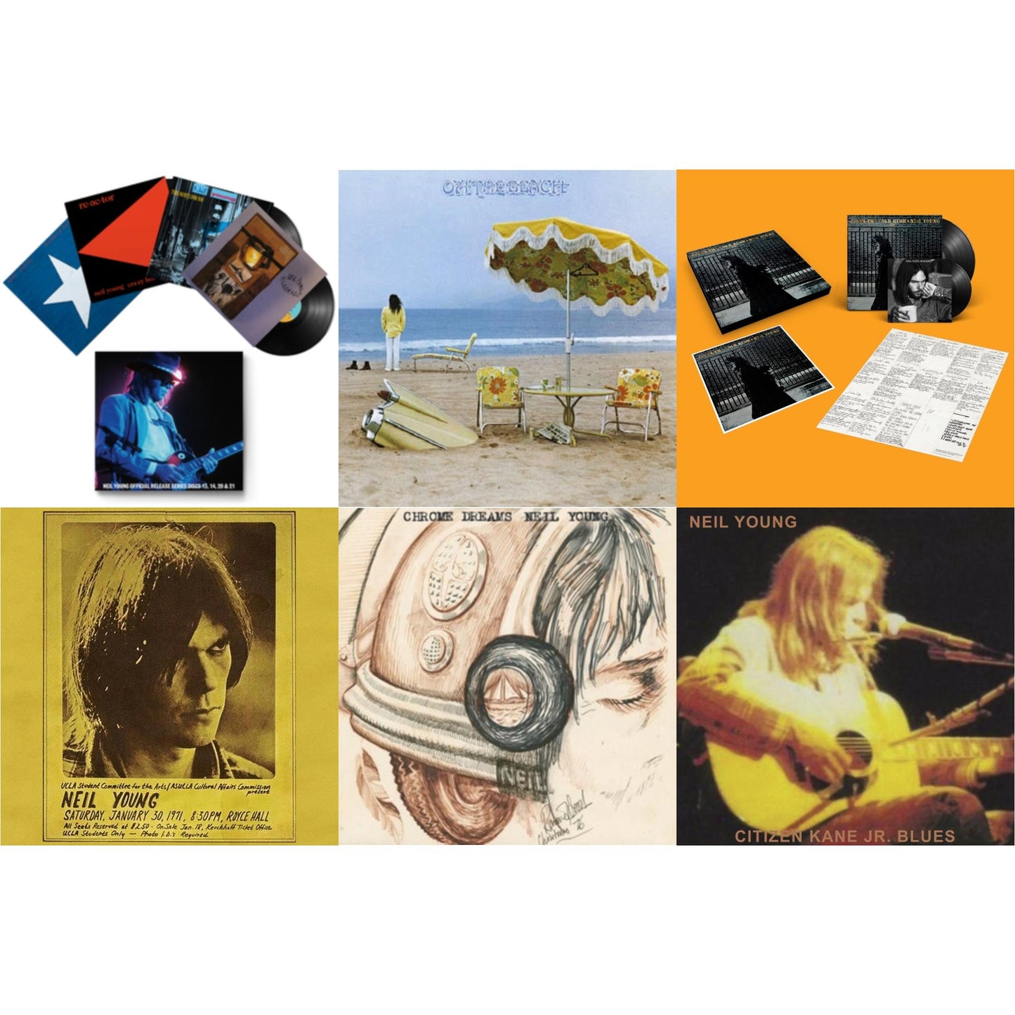 Chrome Dreams (2LP) & Royce Hall 1971 & Citizen Kane Jr. Blues 1974 (Live At The Bottom Line) & After The Gold Rush (50Th Anniv Ed) & Official Release Series Discs 13, 14, 20 & 21 & On The Beach