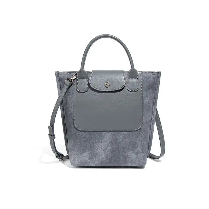 Women's Suede Stitching One-shoulder Bucket Bag