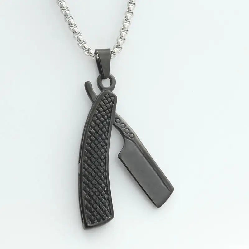 Titanium Steel Shaver Pendant Personality Punk Vintage Necklace