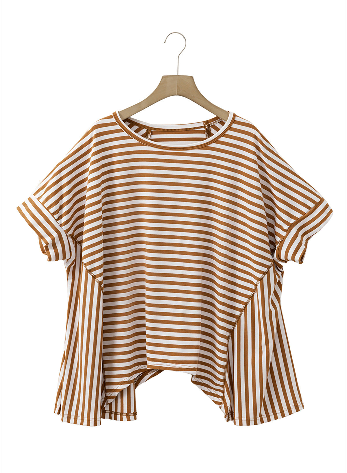 Round Neck Striped Printed T-Shirt