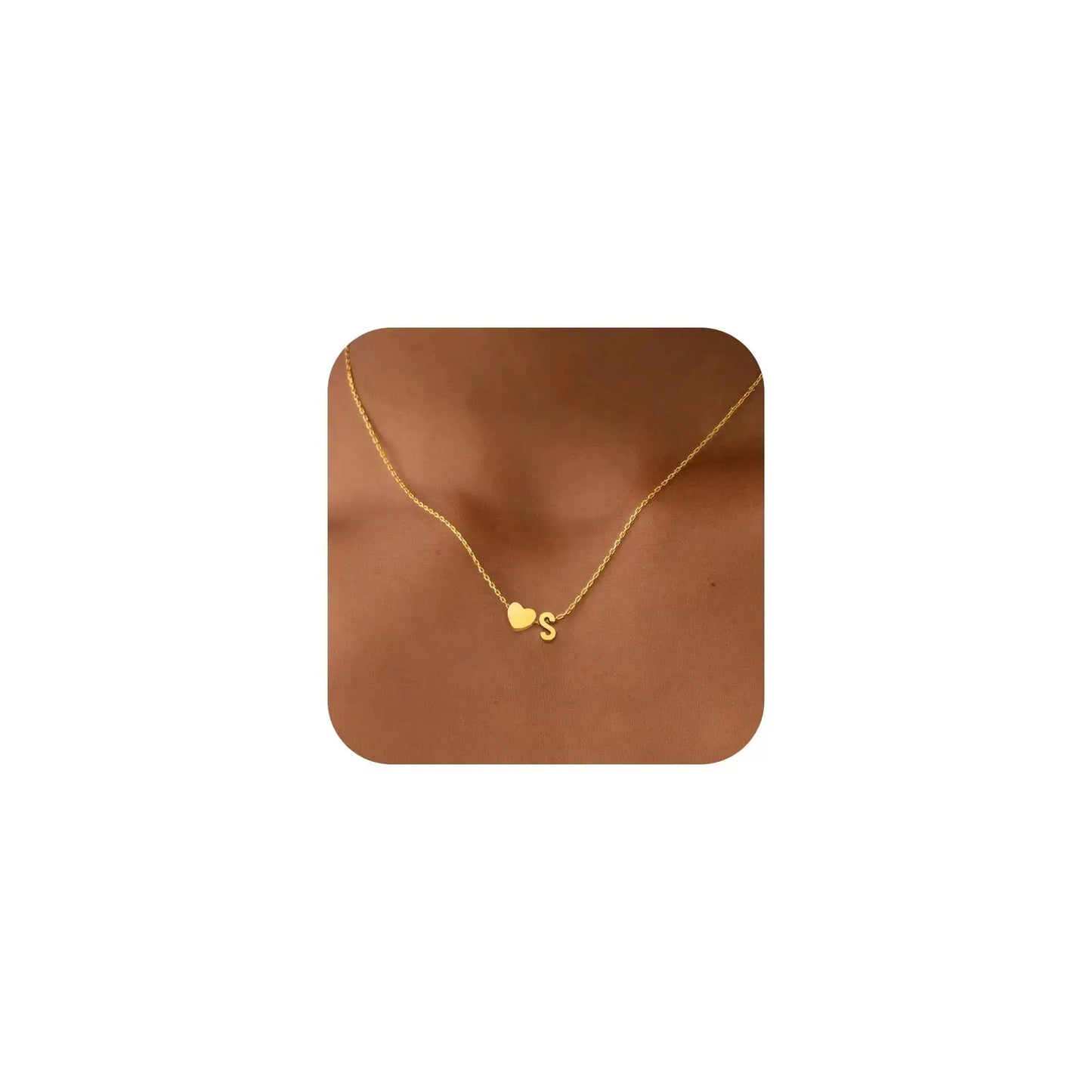 JNZSSWHJJH Heart Initial Necklaces for Women- Dainty Initial S Necklace Heart Necklace Gold Initial Necklace Heart Initial Necklaces for Women Christmas Gifts