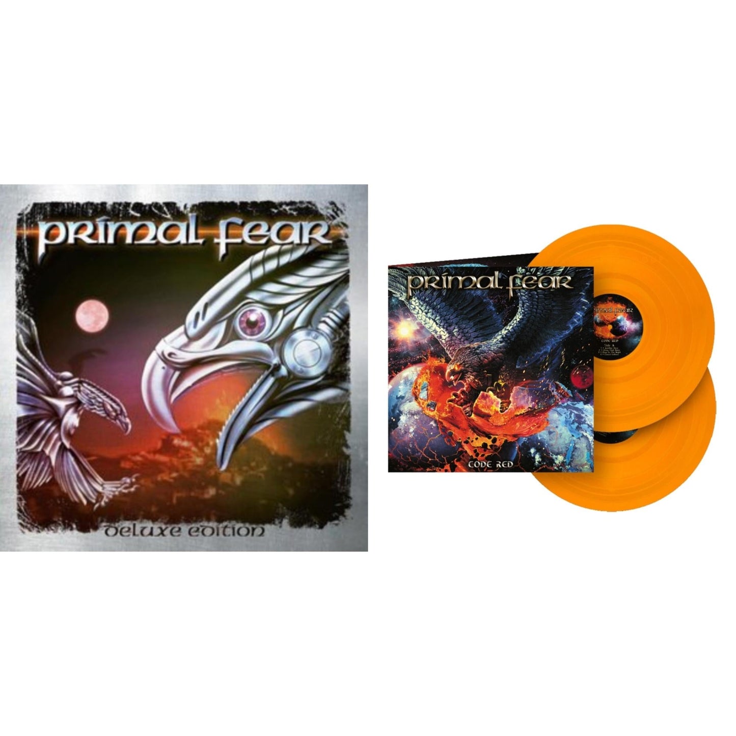 Primal Fear (Deluxe/Silver Vinyl/2LP) & Code Red (2LP/Transparent Orange Vinyl)