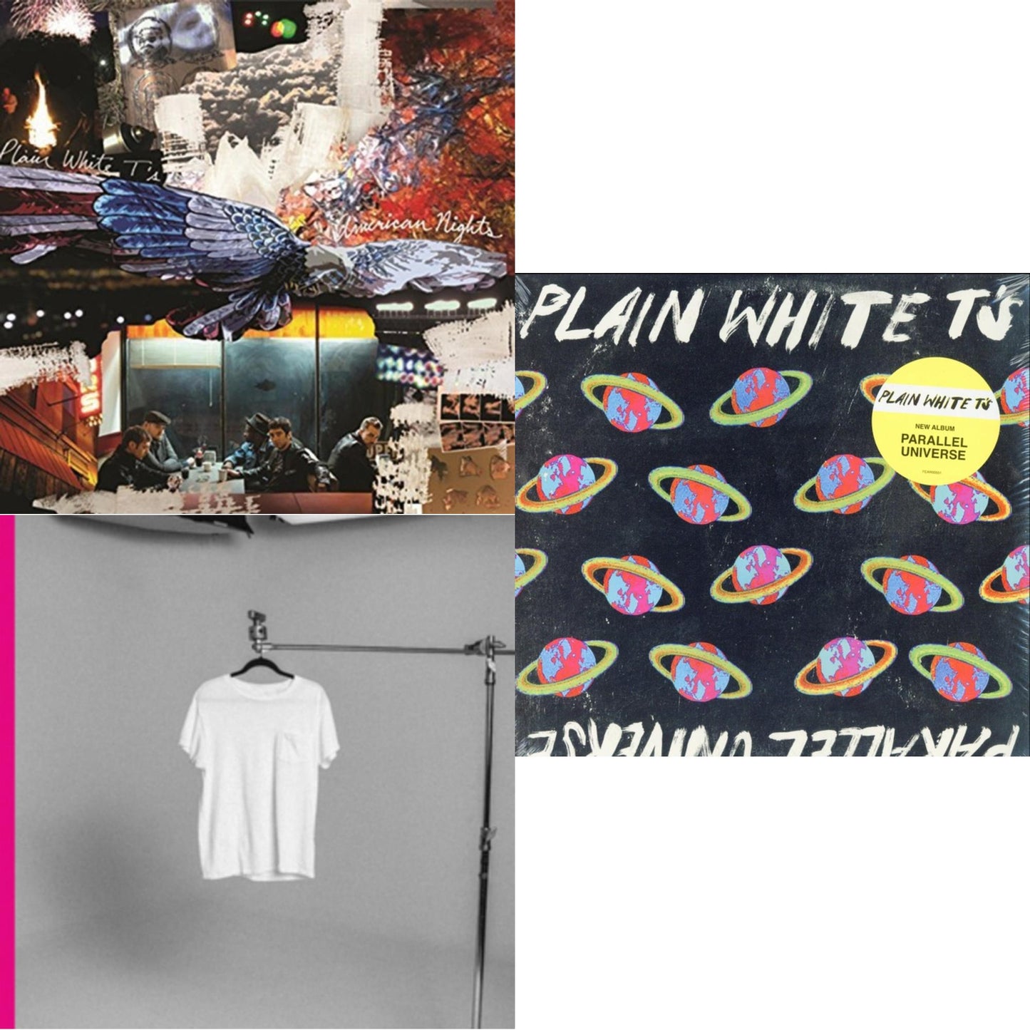 American Nights (Pink LP Vinyl) (Ten Bands One Cause) & Parallel Universe (2 LP) & Plain White T's (White LP Vinyl)