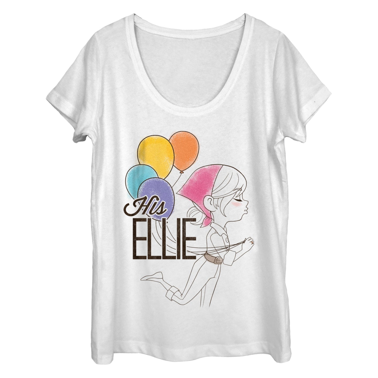 Disney His Ellie Scoop Neck Womens T Shirt