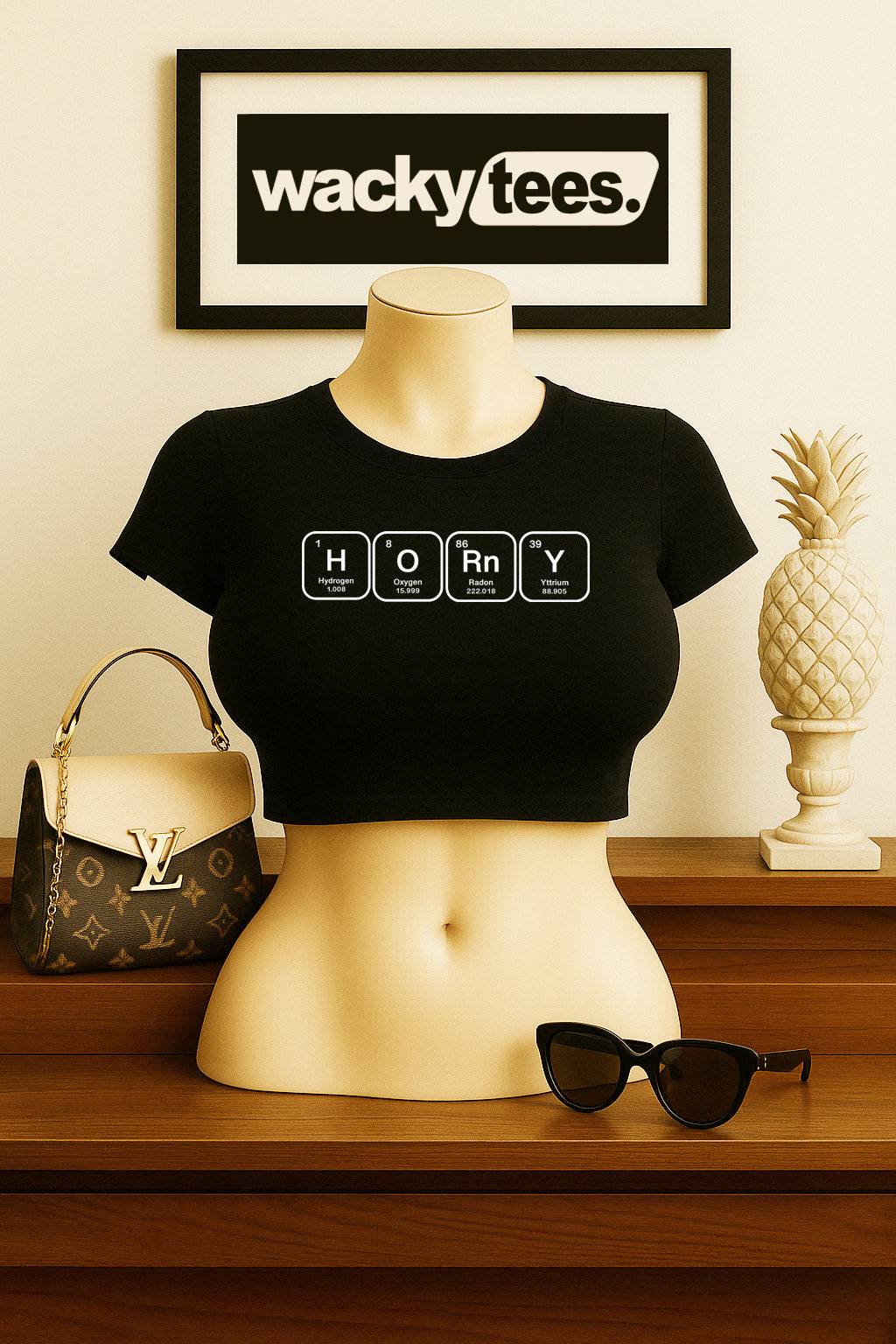 Periodic Table - Horny Science Lettering Funny Adult Humor Graphic Tee Shirt