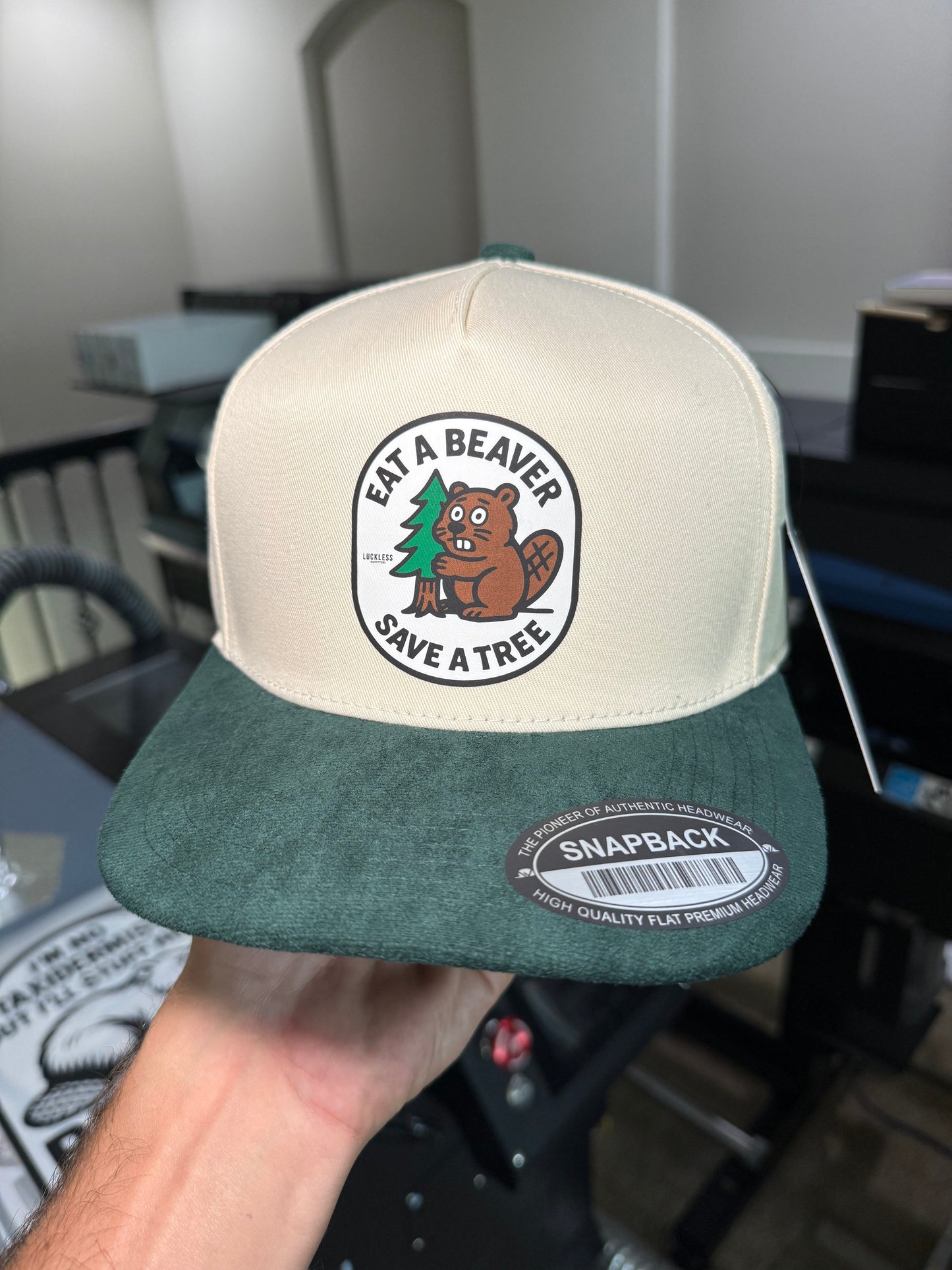 Eat A Beaver Save A Tree Trucker Hat