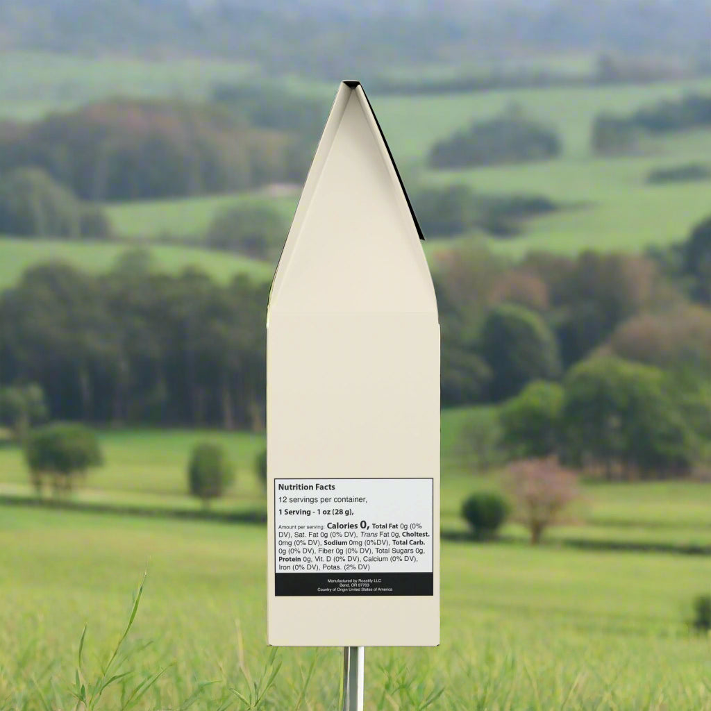 Product packaging with nutrition facts label on a white background