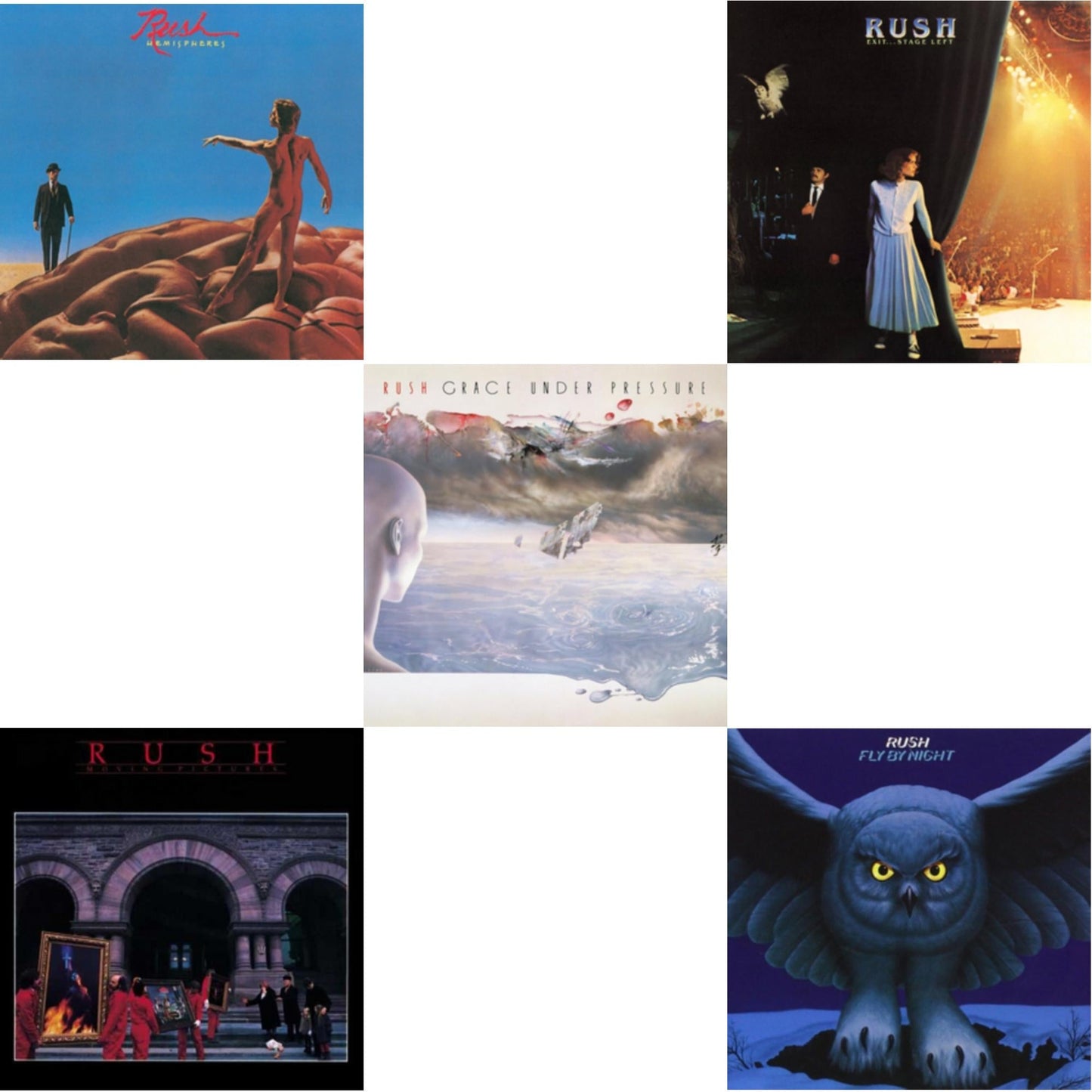 Fly By Night (180G) & Hemispheres (180G) & Moving Pictures (180G LP Vinyl/Dl Card) & Exit Stage Left (180G) & Grace Under Pressure (180G)