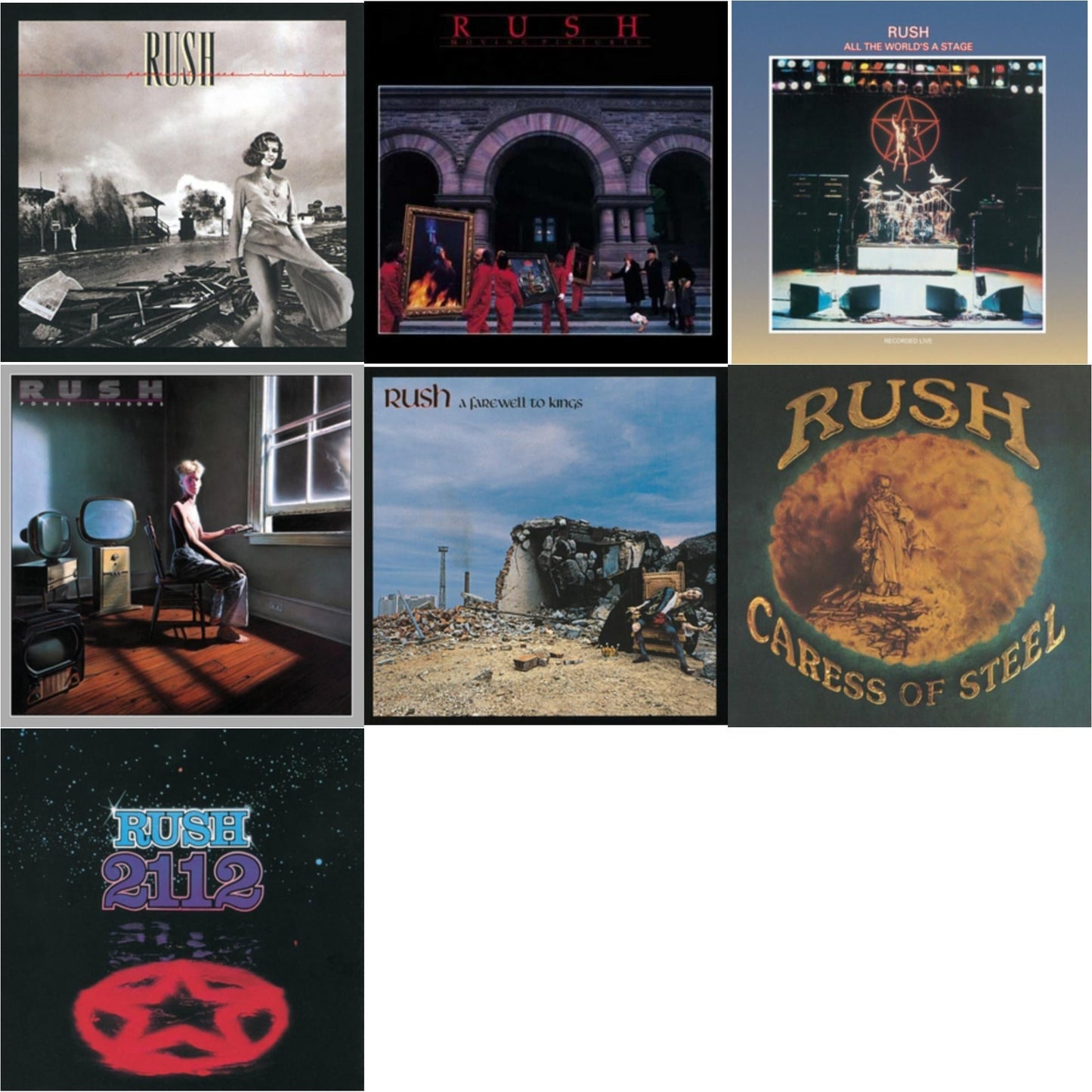 Caress Of Steel (180G/Dl Card) & All The World's A Stage (180G) & 2112 (180G) & Farewell To Kings (180G) & Permanent Waves (180G) & Moving Pictures (180G LP Vinyl/Dl Card) & Power Windows (180G)
