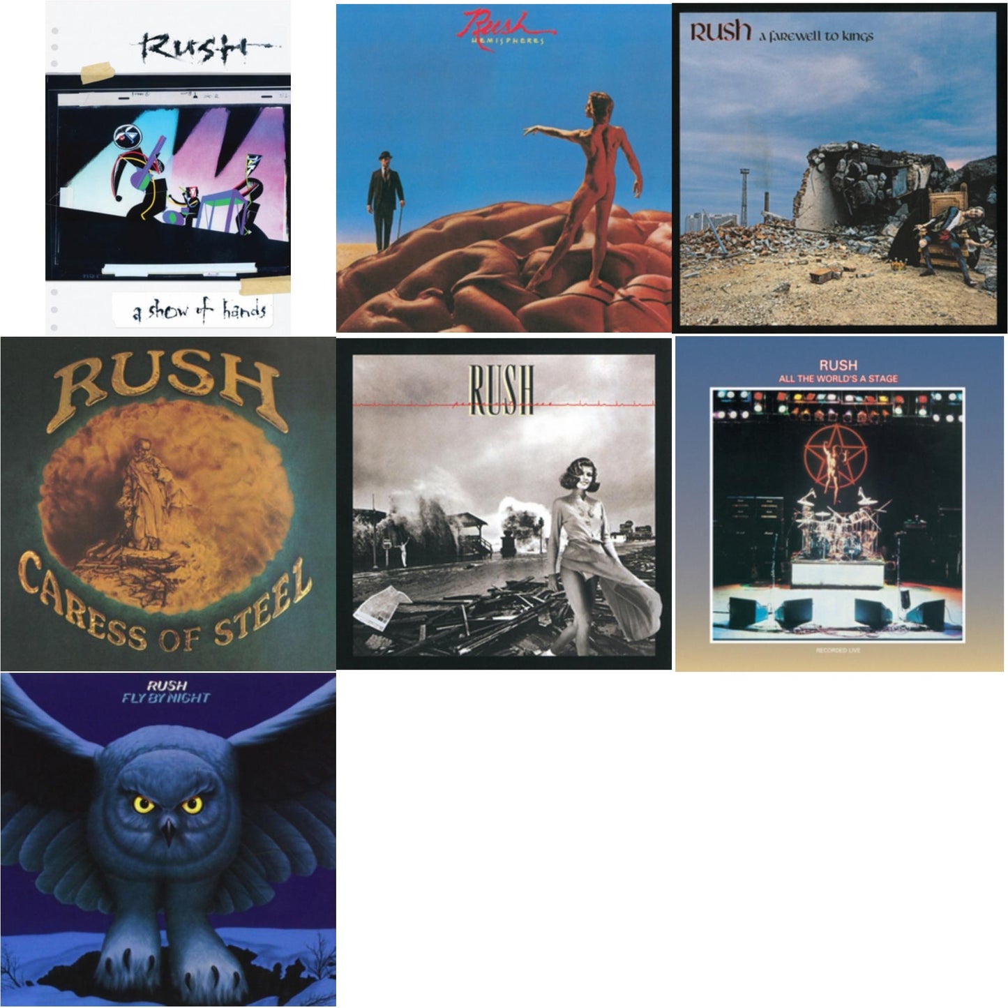 Fly By Night (180G) & Caress Of Steel (180G/Dl Card) & All The World's A Stage (180G) & Farewell To Kings (180G) & Hemispheres (180G) & Permanent Waves (180G) & Show Of Hands (180G)