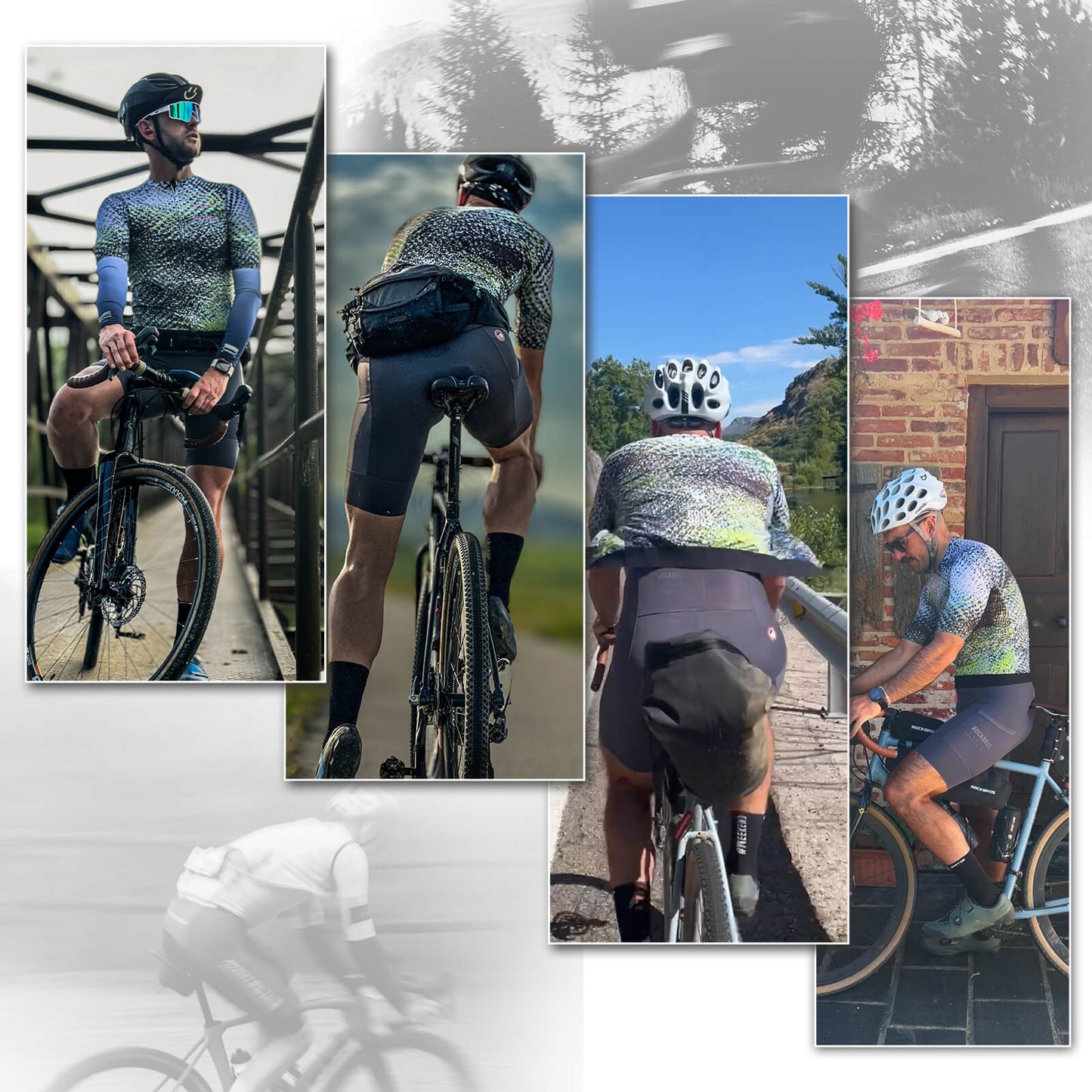 ROCKBROS Men's Short-Sleeve Camouflage Reflective Cycling Jersey