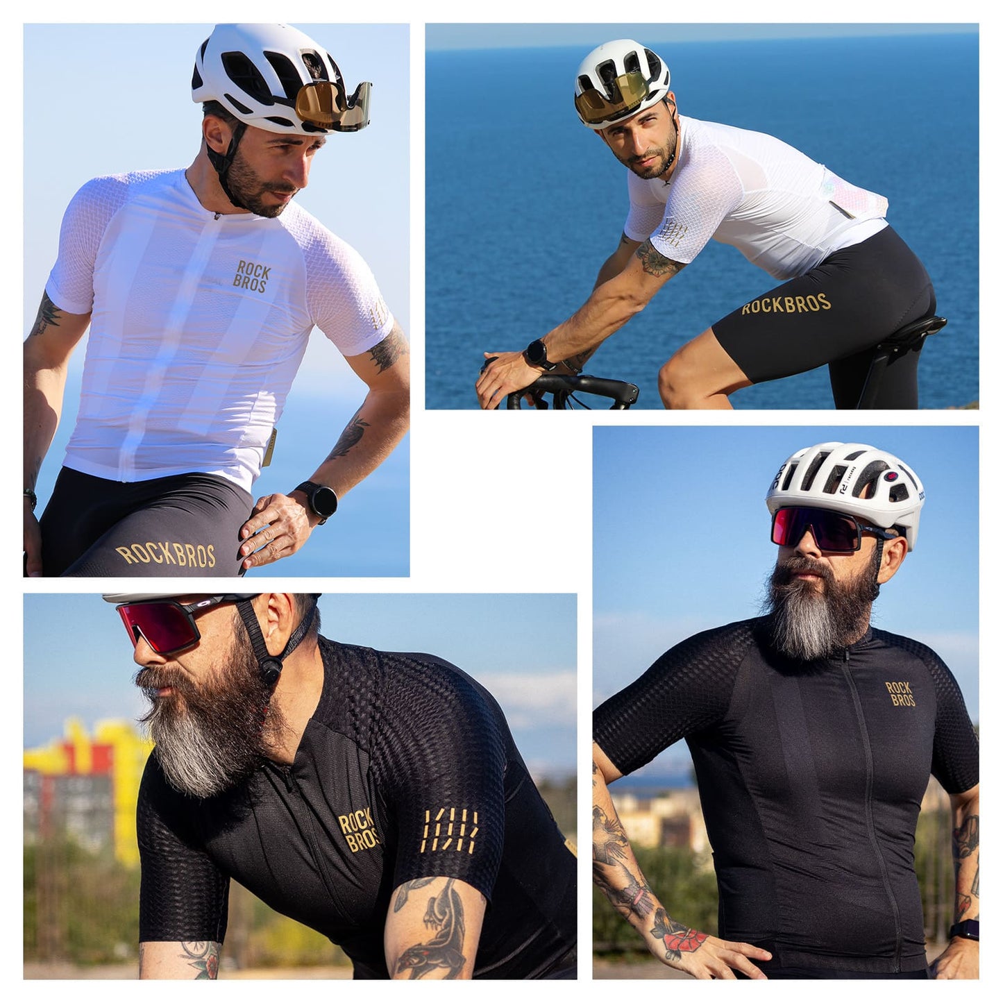ROCKBROS Men's Short-Sleeve Cycling Jersey Diamond Pattern