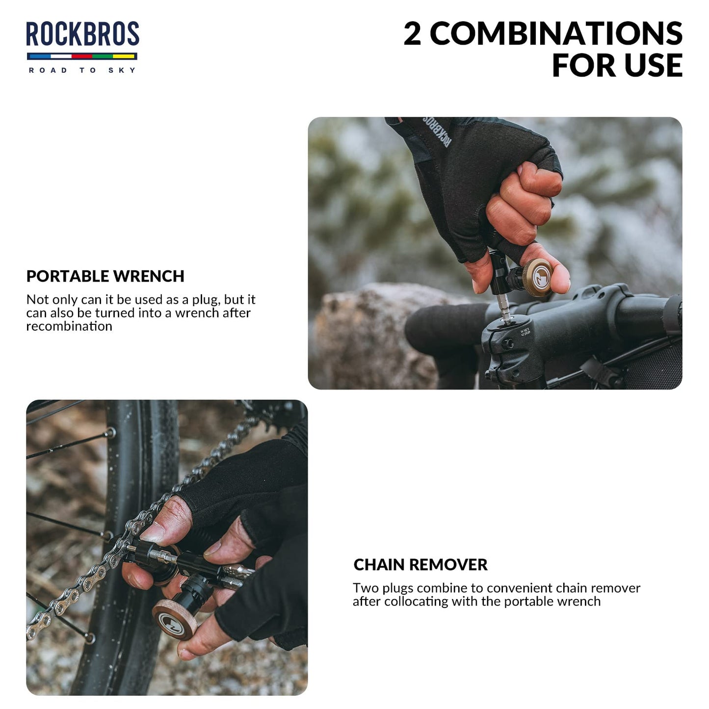 ROCKBROS Handlebar Tool Kit -Road to Sky VIAK Co-Branded Bar End