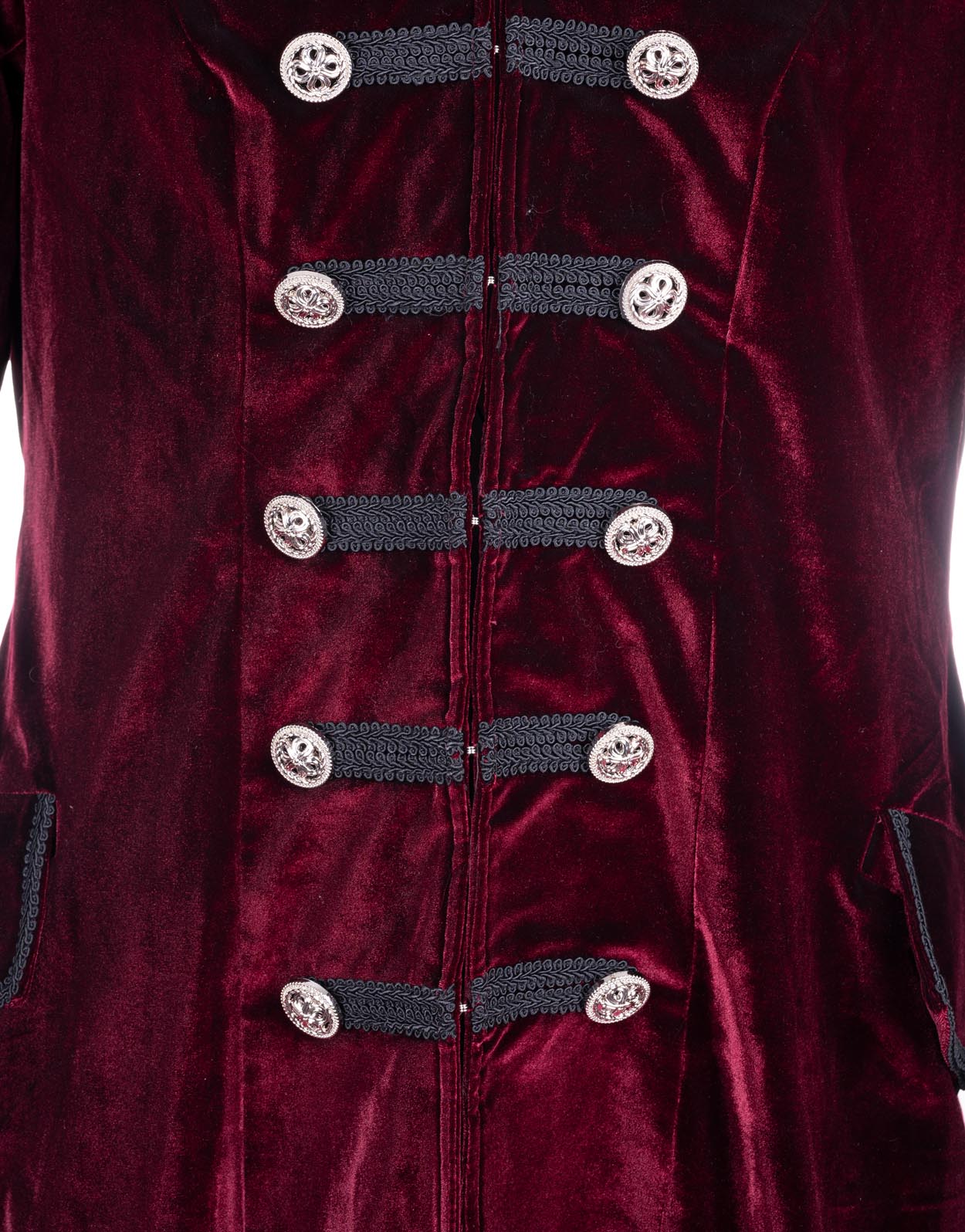Velvet Frock Coat in Burgundy