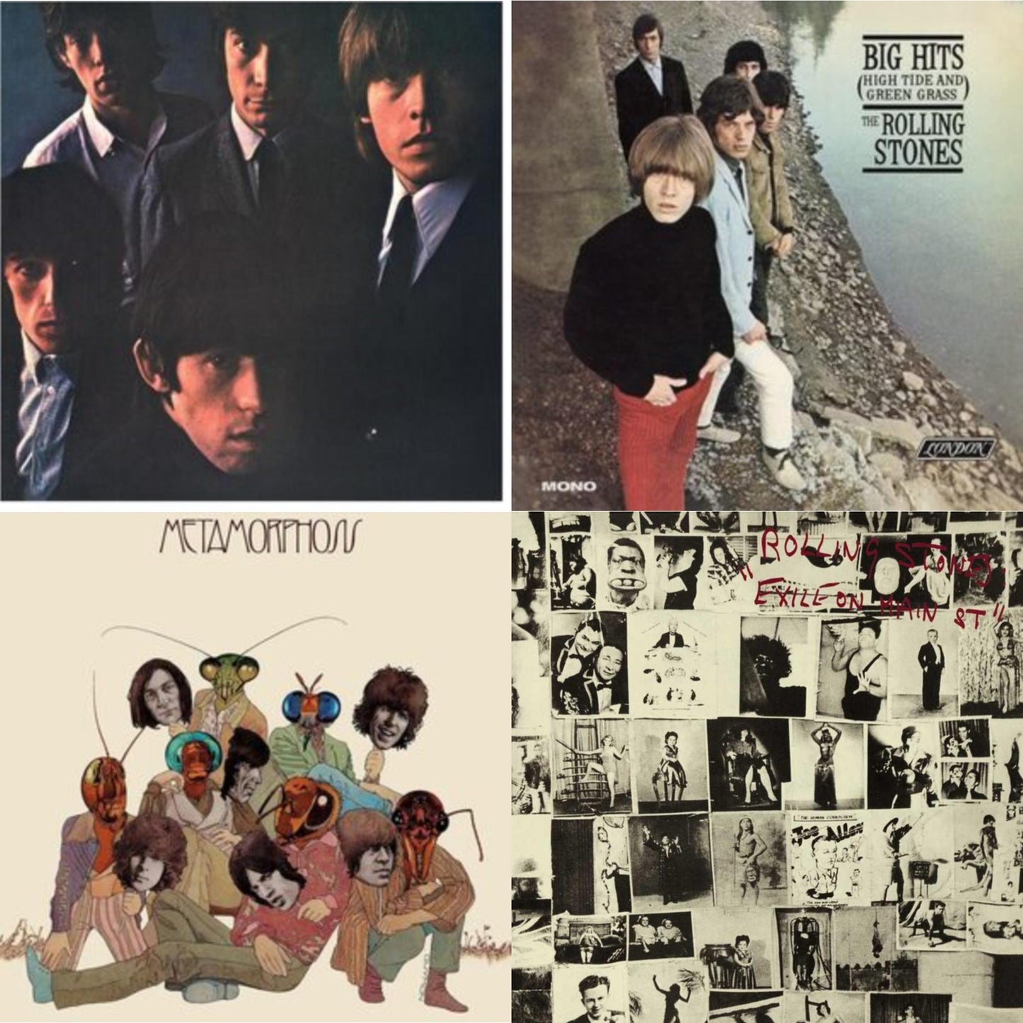 Rolling Stones No.2 (180G) & Big Hits (High Tide Green Grass LP Vinyl) & Metamorphosis & Exile On Main Street (2LP)