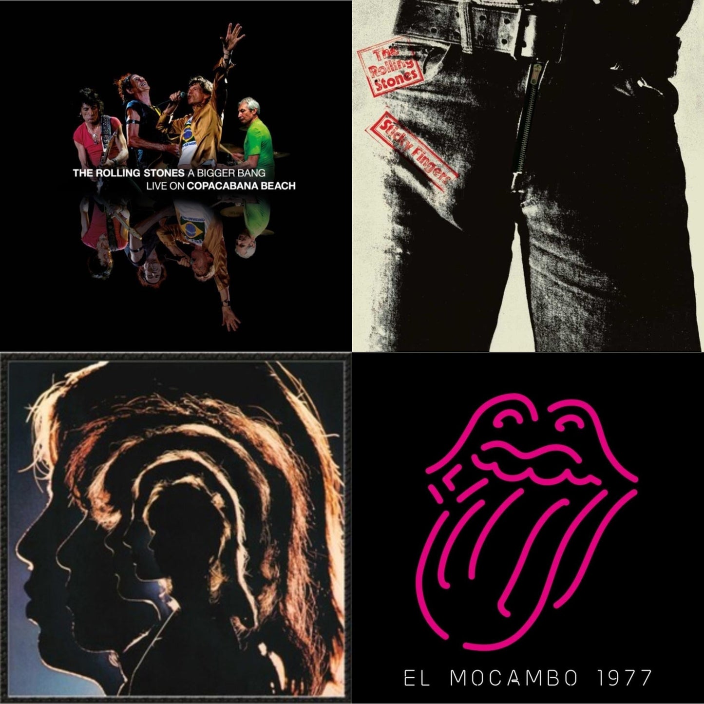 Hot Rocks 1964-1971 (2LP) & Bigger Bang Live On Copacabana Beach (Multi Color Vinyl/3LP) & Live At The El Mocambo (4LP) & Sticky Fingers