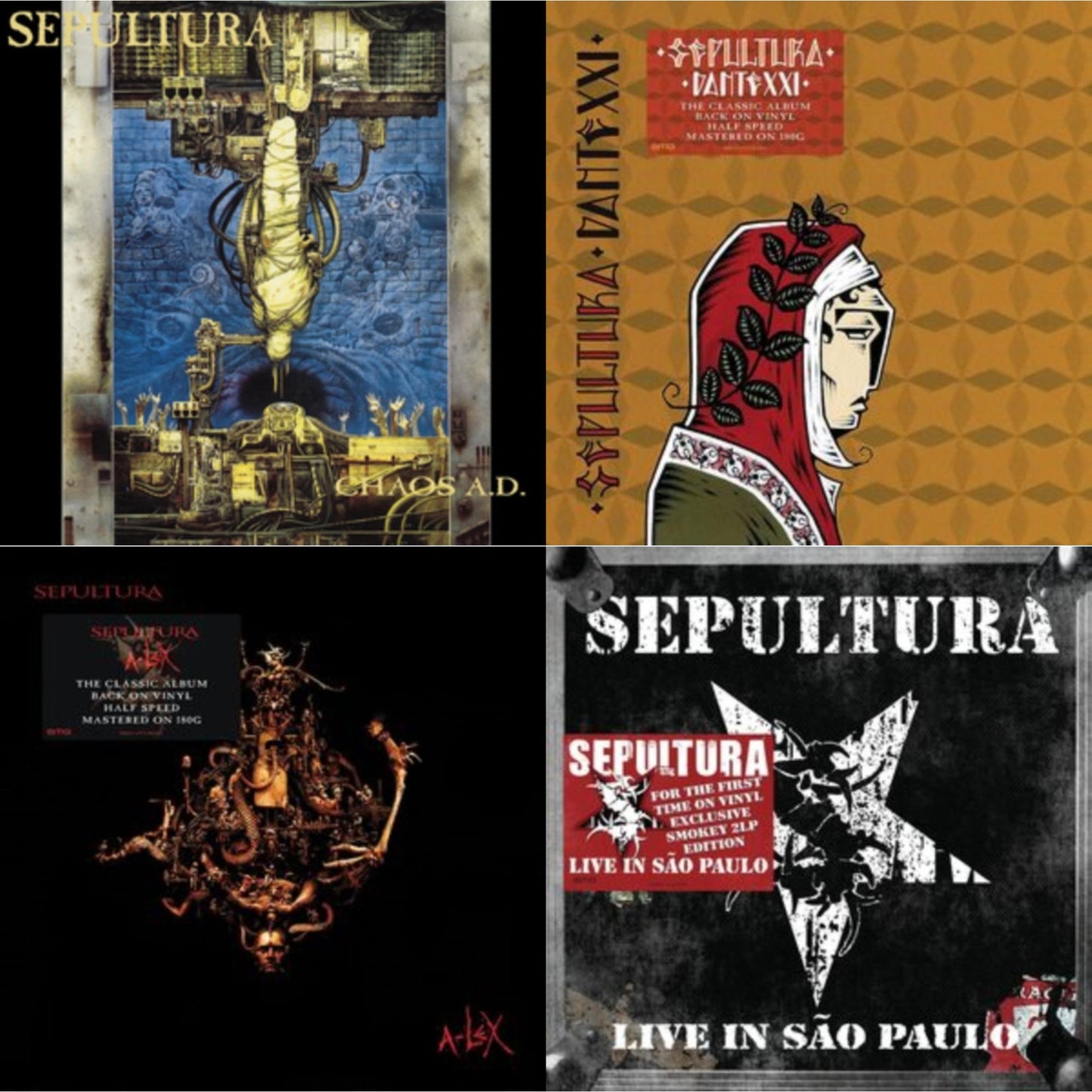 Chaos A.D. (Expanded Edition/2LP) & Dante Xxi & A-Lex (2LP) & Live In Sao Paulo (2LP)