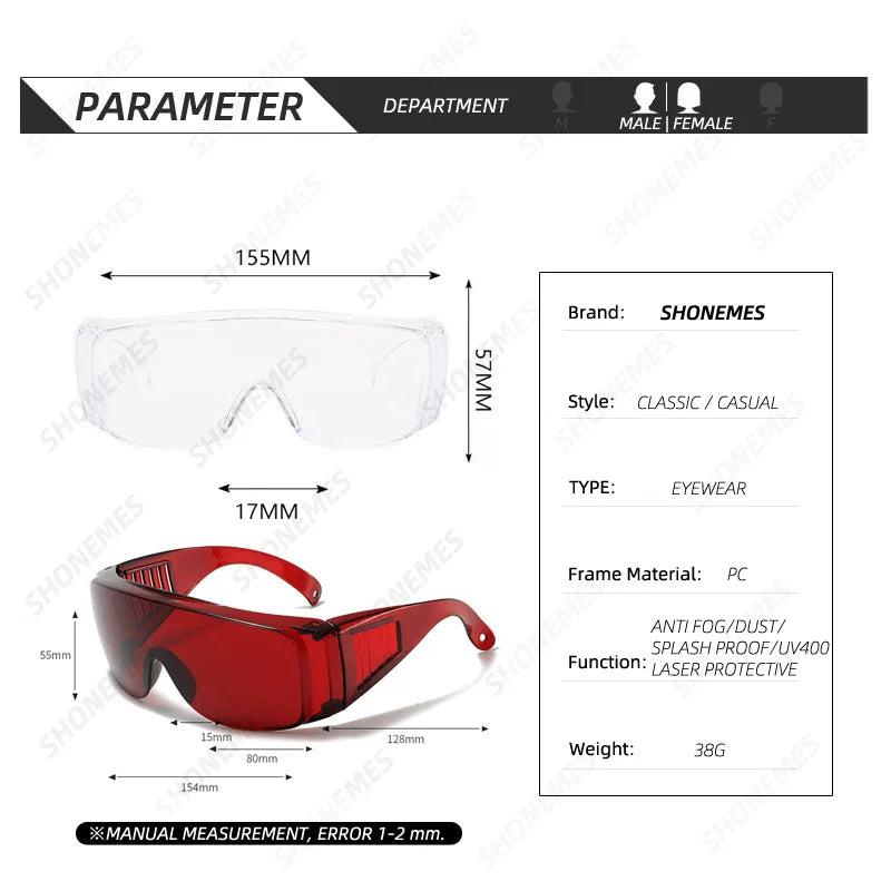 shonemes blackout fog-proof laser goggles – uv400 eye armor for stage storms, lab raids & street legend moments