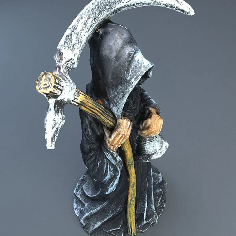 Holy Death Statue Standing Religious Decorative Figurine Grim Reaper Holding Scythe Statue Altar Halloween