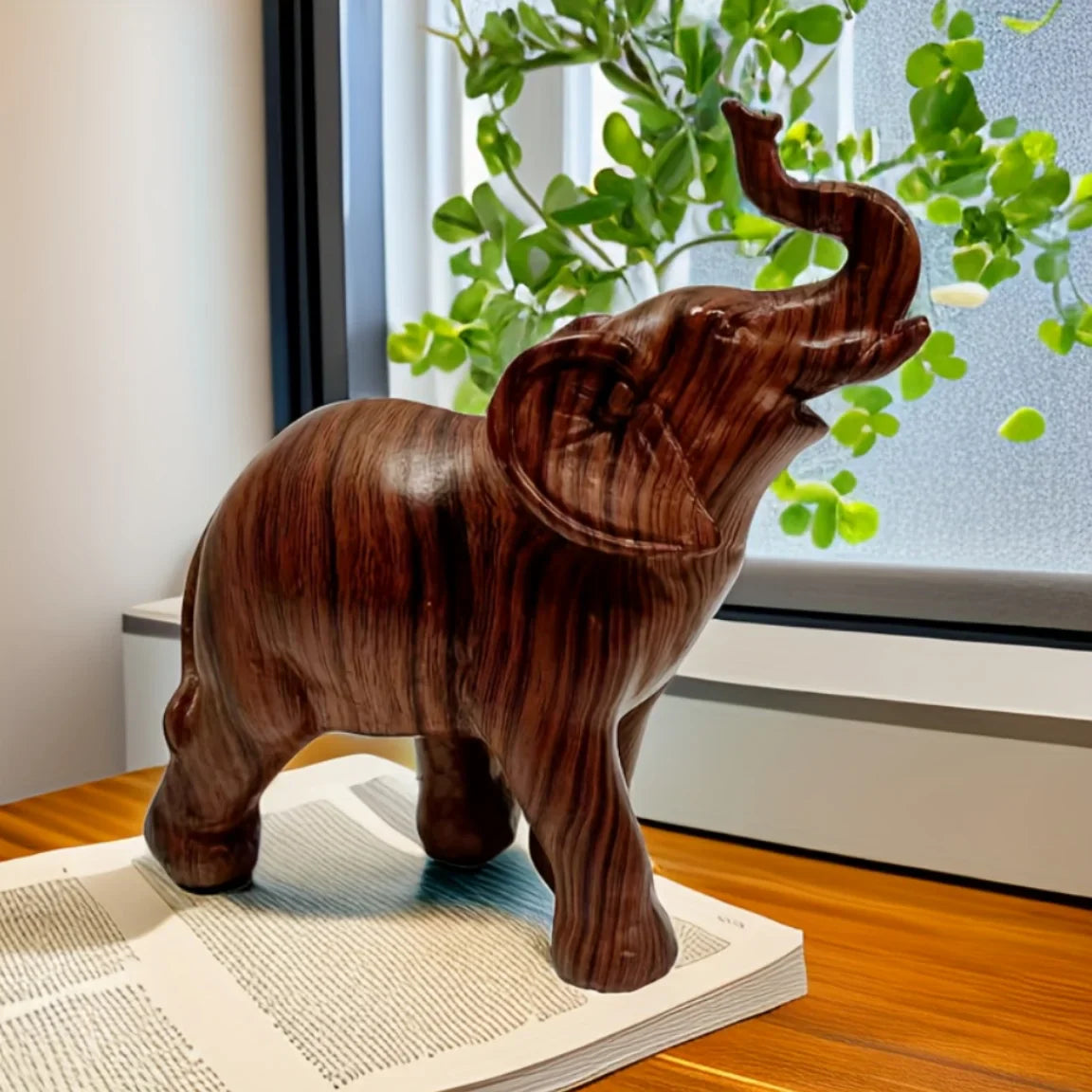 1pc Wildlife Collection Elephant Sculpture Statue - Resin Decor For Home Decoration And Desktop Decoration,Cute Ornament,