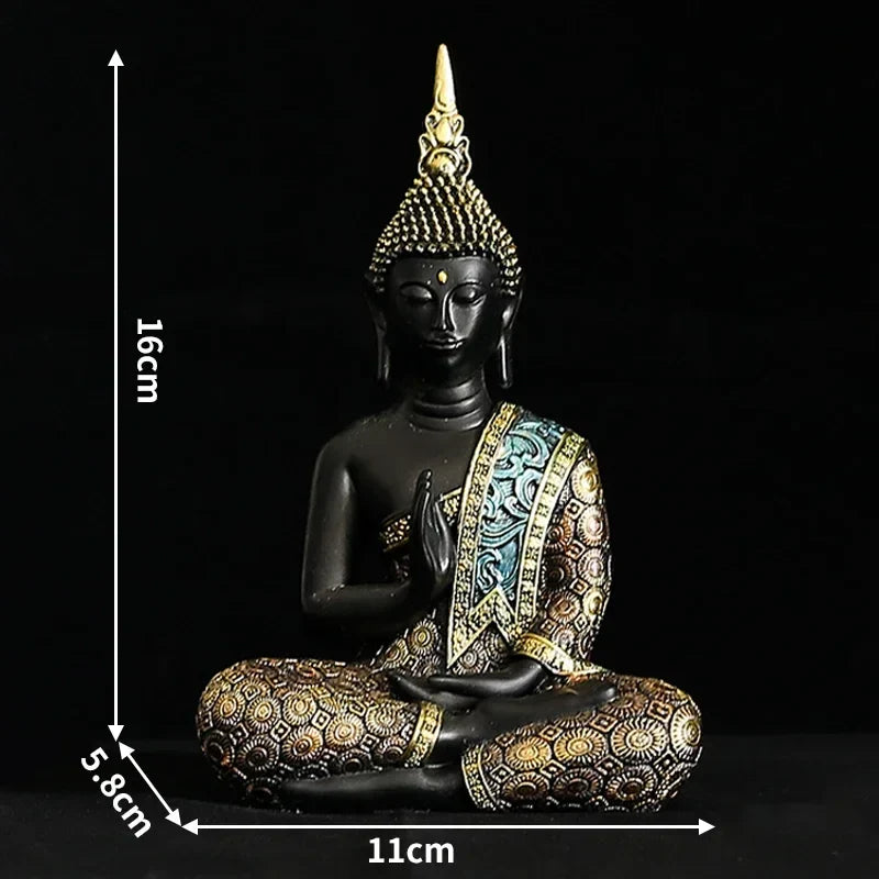 Large Buddha Statue Thailand Buda Buddha Sculpture Green Resin Handmade Buddhism Hindu Fengshui Figurine Meditation Home Decor