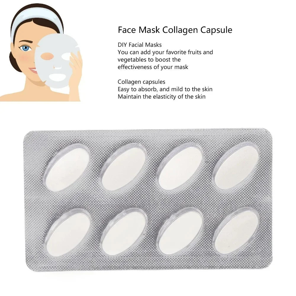 32pcs DIY Natural Fruit Vegetable Facial Mask Skin Care Product Collagen Facial Mask Capsule Effervescent Tablet Skin Care