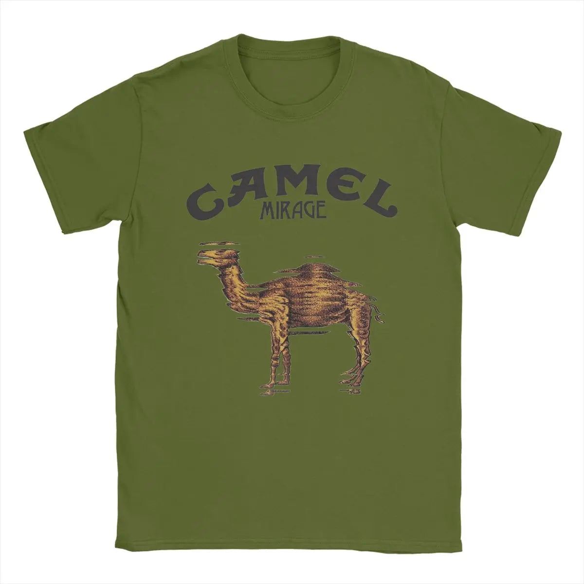 Camel Mirage Band T Shirt Men's Pure Cotton Novelty T-Shirts Crew Neck Tees Short Sleeve Tops 4XL 5XL - Premium from Lizard Vigilante - Just $18.99! Shop now at Lizard Vigilante
