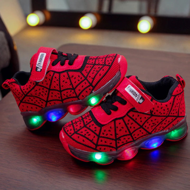 Disney Spiderman Kids Sneakers – Light-Up Breathable Shoes for Boys - Premium Shoes from Lizard Vigilante - Just $29.99! Shop now at Lizard Vigilante