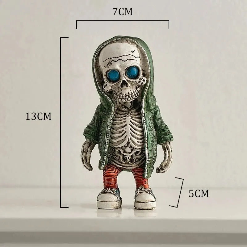 Skeleton Doll Resin Jewelry Character Statue Home Creative Cool Room Decor Panel Trendy Street Decoration Personalised Retro