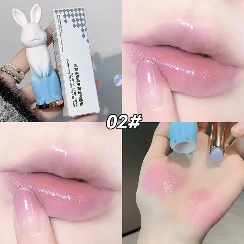 Lip Balm Cute Rabbit Moisturizing Lipstick Color Changing Moisturizing and Anti Cracking Lipstick Four-Color Rabbit Cosmetics