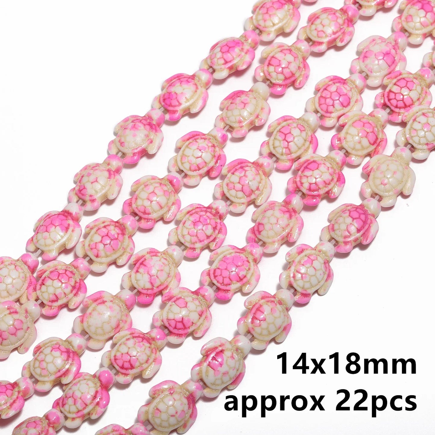 14x18mm 22pcs Sea Turtle Random Color Mix Natural Turquoise Stone Beads Bead for Jewelry Making DIY Ocean Series Bracelet