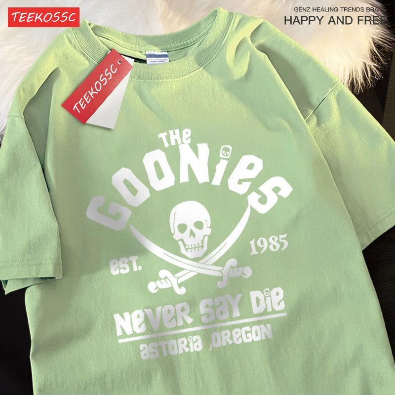 The Goonies “Never Say Die” Street Style Tee – Retro Crewneck Cotton Shirt for Hardcore Fans & Ride-Or-Die Couples - Premium tee from dsers - Just $20.99! Shop now at Lizard Vigilante